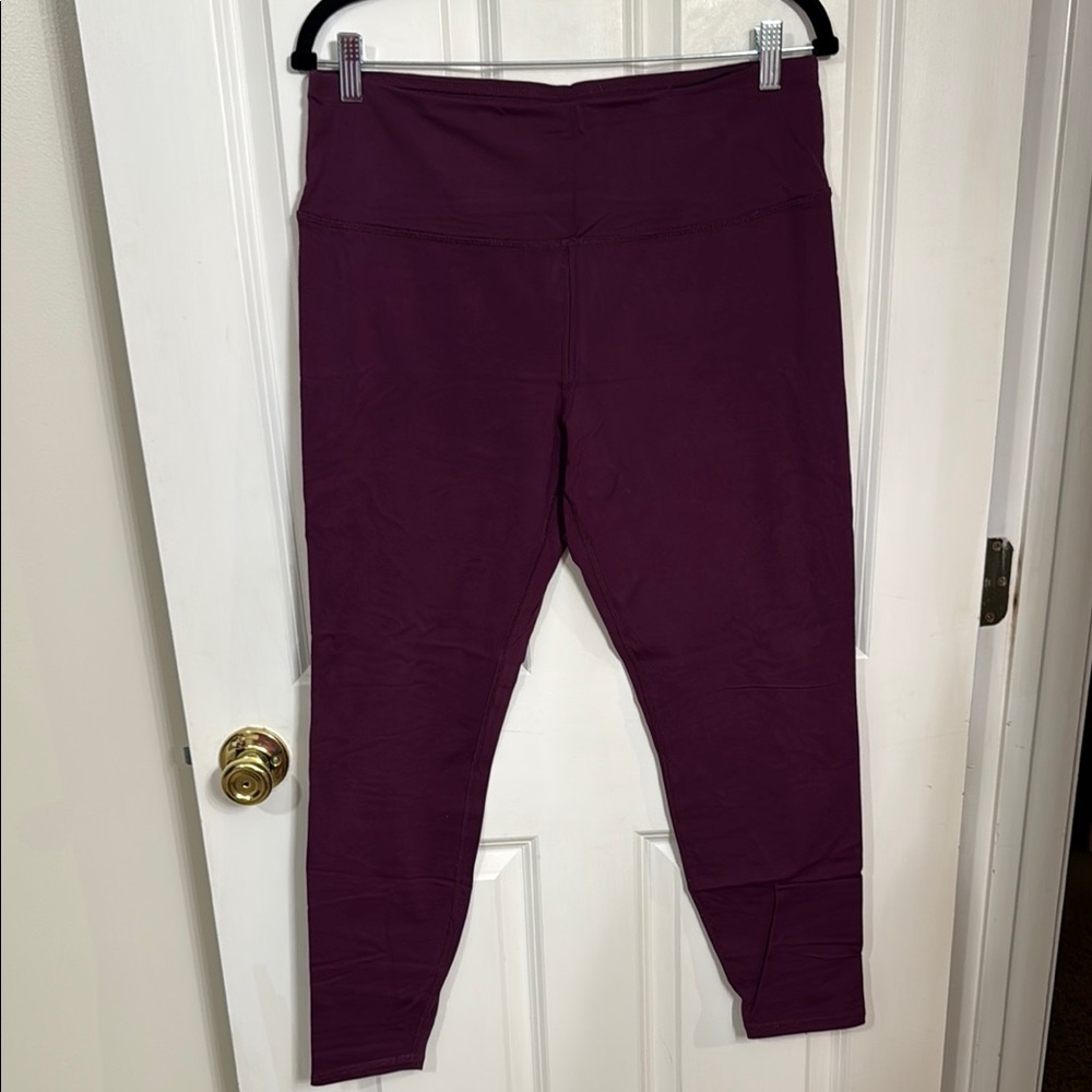 RBX Purple Leggings with Tapered Fit and Elastic Waistband